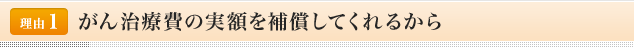 <理由1>がん治療費の実額を補償してくれるから